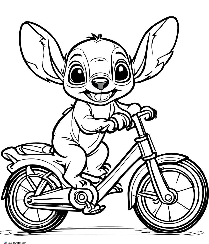 Stitch and his surfboard - Lilo and Stitch Kids Coloring Pages