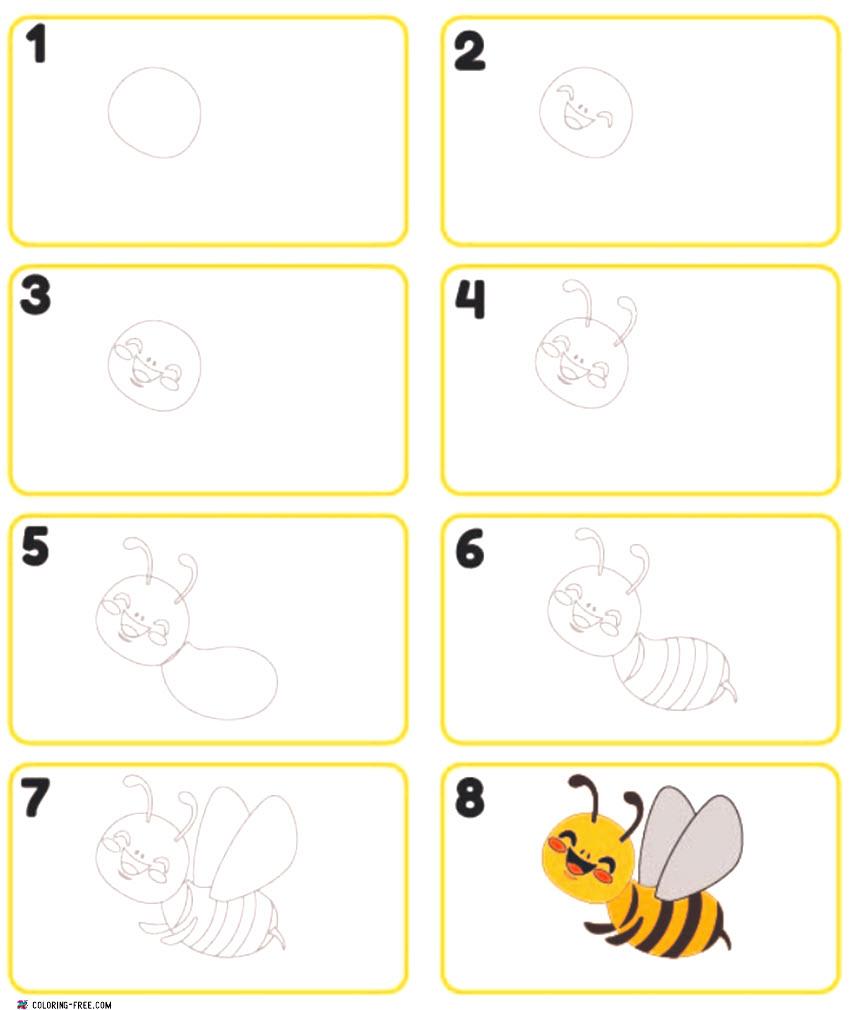 How to draw a Bee | Coloring-Free.com