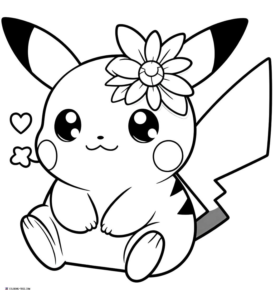 Cute Pikachu Coloring Pages