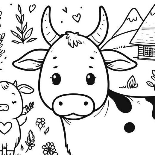 Cow and Bull Coloring Pages
