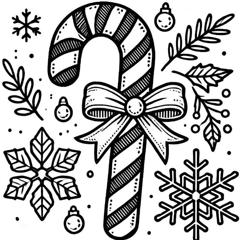Candy Cane Coloring Pages