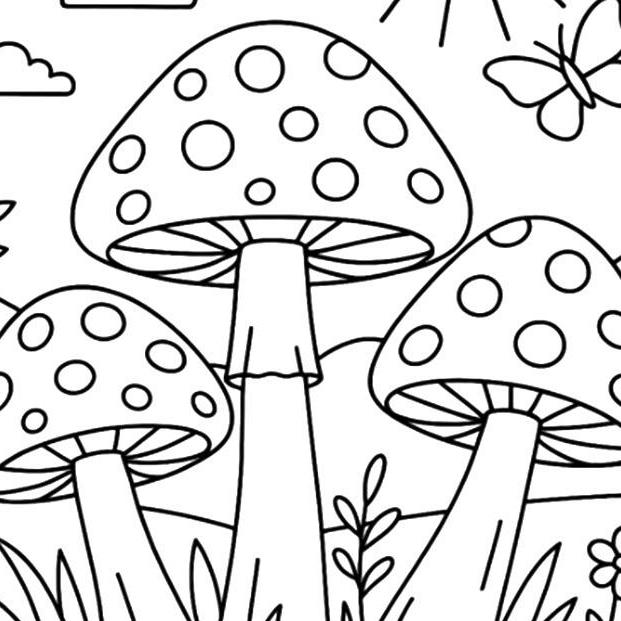 Mushroom Coloring Pages